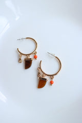 Orange Drop Hoop Earrings