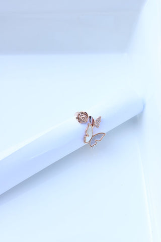Rosegold Butterfly Finger Ring