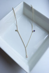 Dainty Stone Line Purple chain