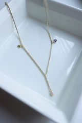 Dainty Stone Line Purple chain
