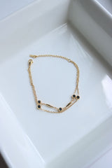 Dainty Black Stones Bracelet