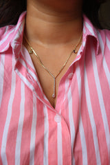 Dainty Stone Line Purple chain