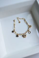 Butterfly Stone Charms Bracelet