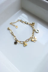 Butterfly Stone Charms Bracelet