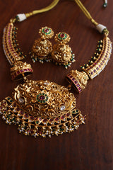 Matte Intricate Gopuram Pendant Set