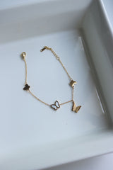 White Butterfly Hanging Dainty Bracelet