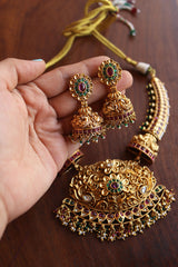 Matte Intricate Gopuram Pendant Set