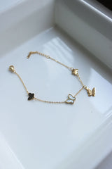 White Butterfly Hanging Dainty Bracelet