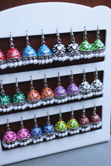 Mini Leaf Enamel Jhumkis (Colors available)