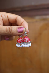 Mini Leaf Enamel Jhumkis (Colors available)