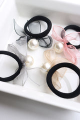 Pearl Bow Hair Tie