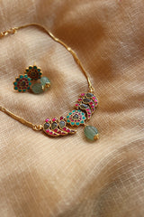 Kundan Turquoise Bird Set