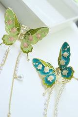 Garden Butterfly Enamel Claw Clip