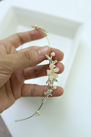 Beige Flower Stone Hairband