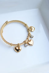Gold Hanging Hearts Bracelet