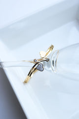 Gold Heart Curve Bracelet