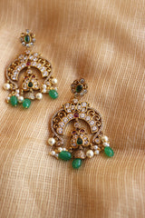 AD Peacock Green Dangler Earrings