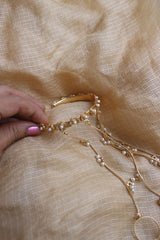 Matte Flower Pearl Kada Haathphool