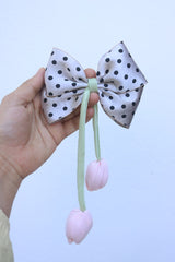 Tulip Polka Bow Barette