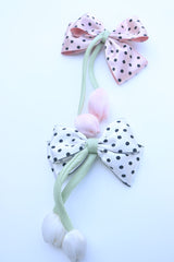 Tulip Polka Bow Barette