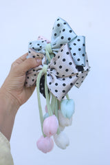 Tulip Polka Bow Barette