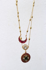 Kundan Chaand 2 Layer Necklace Set