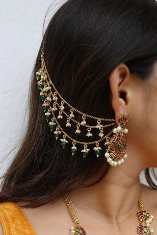 Pearl Layer Beads Ear Chain