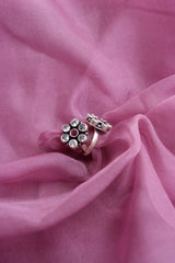 92.5 Silver stone Flower Toe Rings