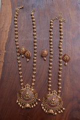 Peacock maala mid length pendant set