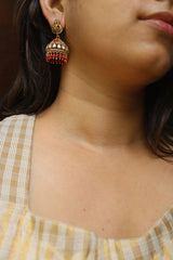 Lakshmi Kundan Coral Jhumkas