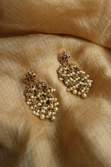 Peacock Multi Step Jhumki Earrings