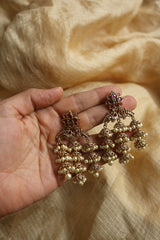 Peacock Multi Step Jhumki Earrings