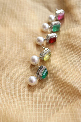 AD Rectangle Pearl Droplet Studs