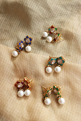 Flower Pearl Droplet Studs
