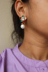 Flower Pearl Droplet Studs