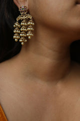 Peacock Multi Step Jhumki Earrings