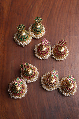 Flower Cluster Pearl Jhumkas