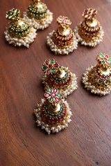 Flower Cluster Pearl Jhumkas