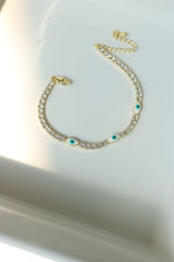 Dainty Tri Evil Eye Bracelet