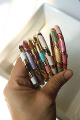 Enamel Gold Bracelet Bangle