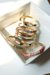 Enamel Gold Bracelet Bangle