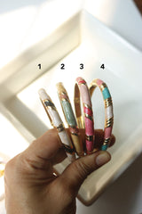 Enamel Gold Bracelet Bangle