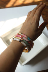 Enamel Gold Bracelet Bangle