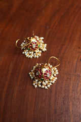 Tilak Hook Kundan Jhumkas