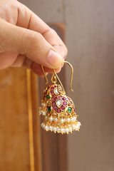 Tilak Hook Kundan Jhumkas