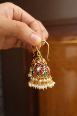 Tilak Hook Kundan Jhumkas