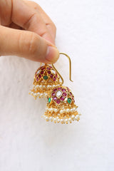 Tilak Hook Kundan Jhumkas