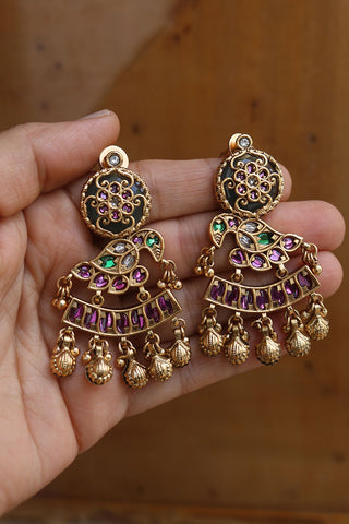 Ruby Green Swing Earrings