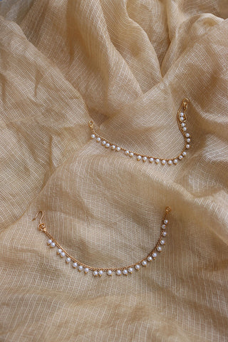 Single Line Pearls Ear Chain