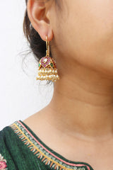 Tilak Hook Kundan Jhumkas